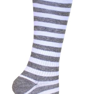 Zent Stödstrumpa Randig Grå/Vit