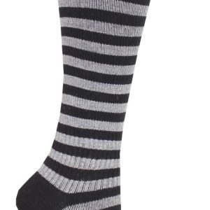 Zent Stödstrumpa Randig Svart/Grå