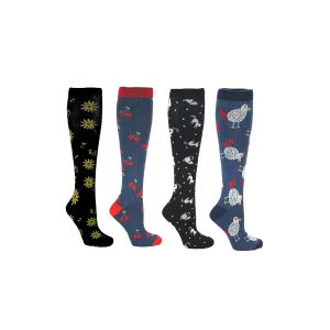 Zent Stödstrumpor Mönstrade 4-pack