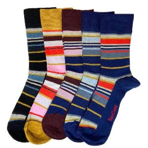 5-pack Bambustrumpor Randig