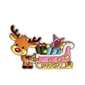 🎁🦌 Ren med presenter - Emaljpin