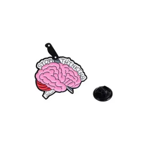🧠 Stop thinking med kniv i hjärnan - Emaljpin