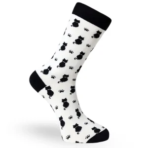 Roliga Strumpor Katt Svartvit