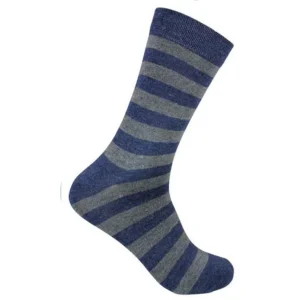 Bambustrumpor Randig Mörkblå