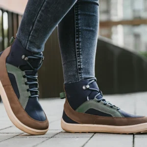 York Navy, Brown & Beige Barfota Vinterskor, Stl 36-47