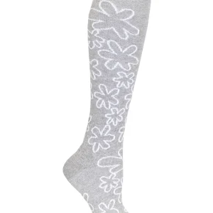 Zent Stödstrumpa Blommig Grå