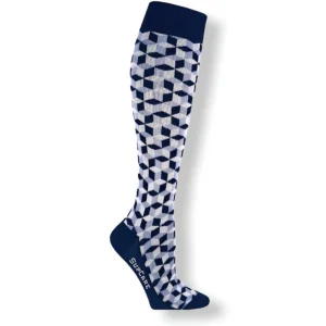 Stödstrumpor Bambu Mönstrad Blå