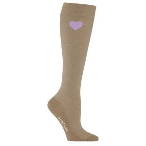 Stödstrumpor Hjärta Beige