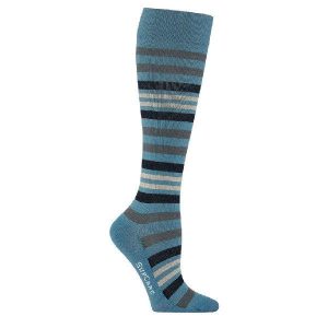 Stödstrumpor Randig Turkos