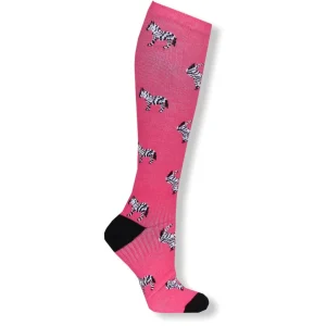 Stödstrumpor Rosa Zebra