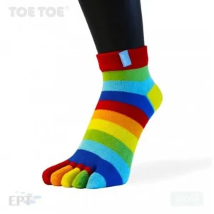 Tåstrumpor Ankel Randig Regnbåge
