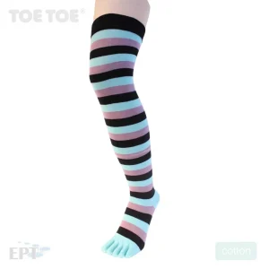 Tåstrumpor Knähög Randig Multi