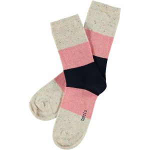 Topeco Strumpor Blockrandig Korall